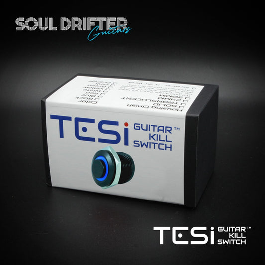 Tesi FILO 16MM Momentary LED Push Button Guitar Kill Switch Black - Blue LED