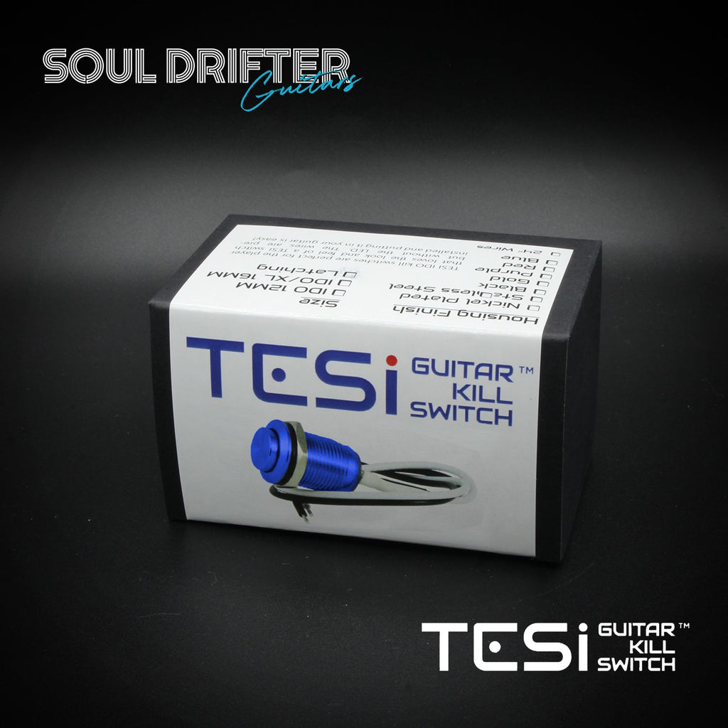 Tesi IDO 12mm Metal Momentary Push Button Guitar Kill Switch - Blue