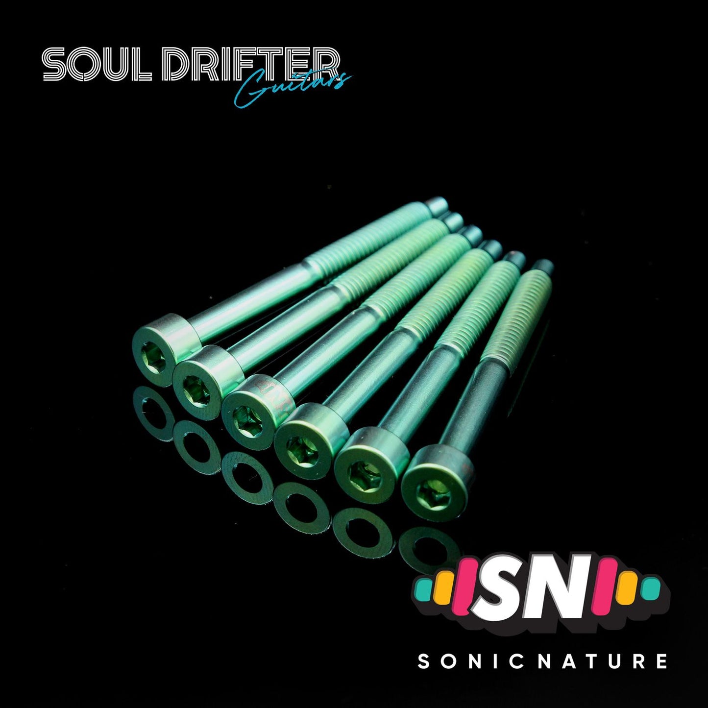 Sonic Nature GR5 Titanium String Lock Screws for Floyd - Green