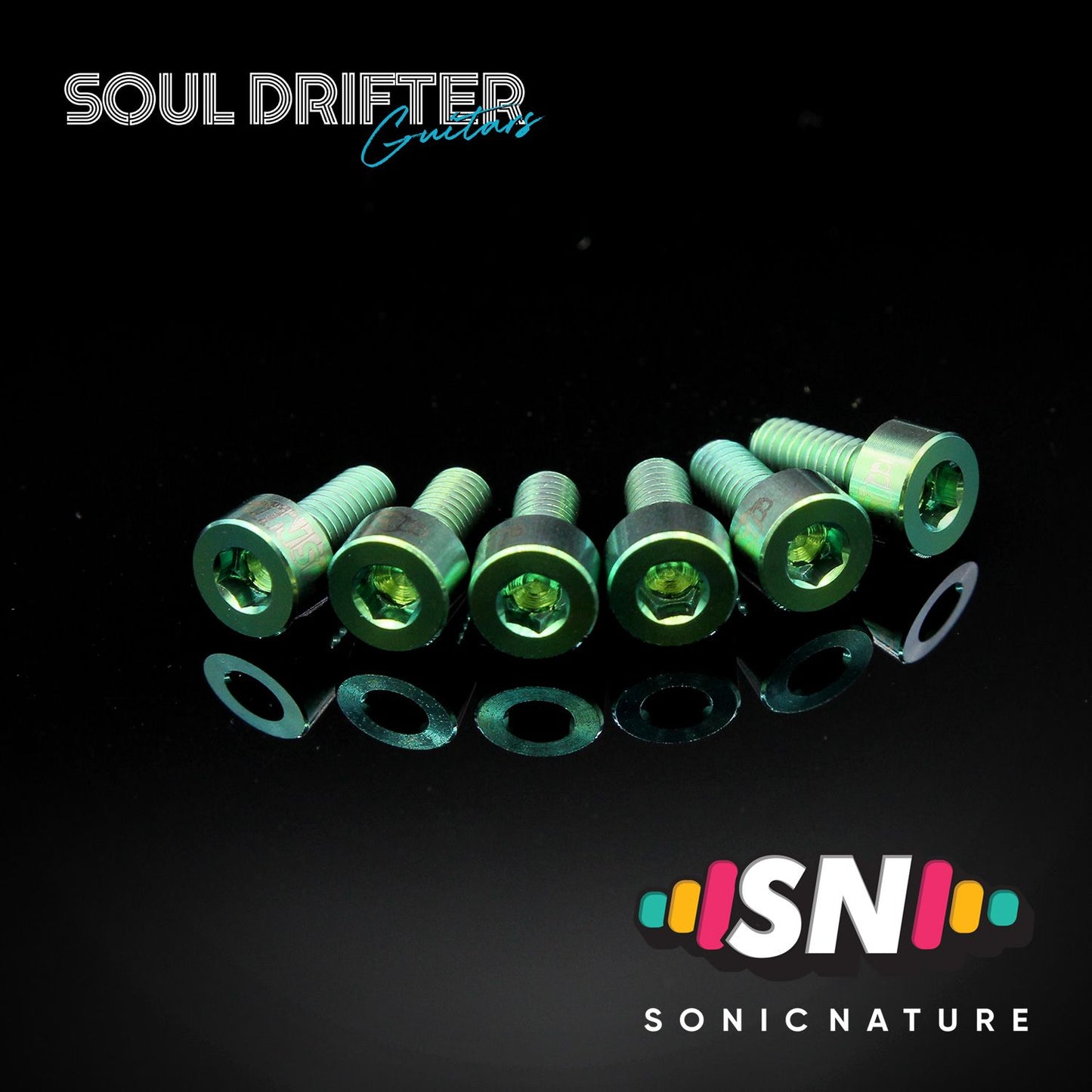 Sonic Nature GR5 Titanium Saddle Screws for Floyd - Green