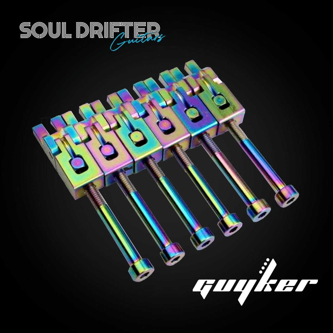 Guyker FR-SUS 6ps Steel Bridge Saddles - Compatible with Floyd Rose FR Tremolo System - Rainbow