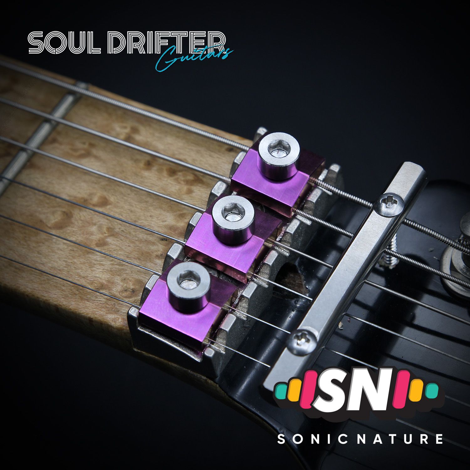 Sonic Nature GR5 Titanium Nut Clamp Blocks - Purple
