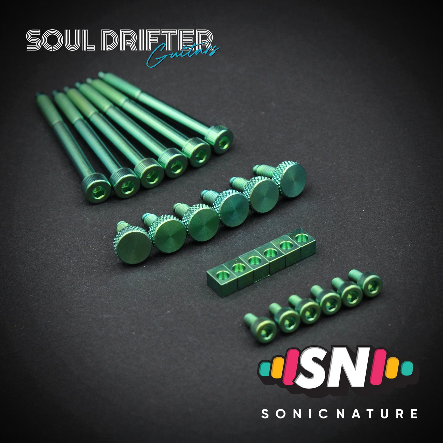 Sonic Nature GR5 Titanium Bridge Hardware Pack for GE1996T - Green