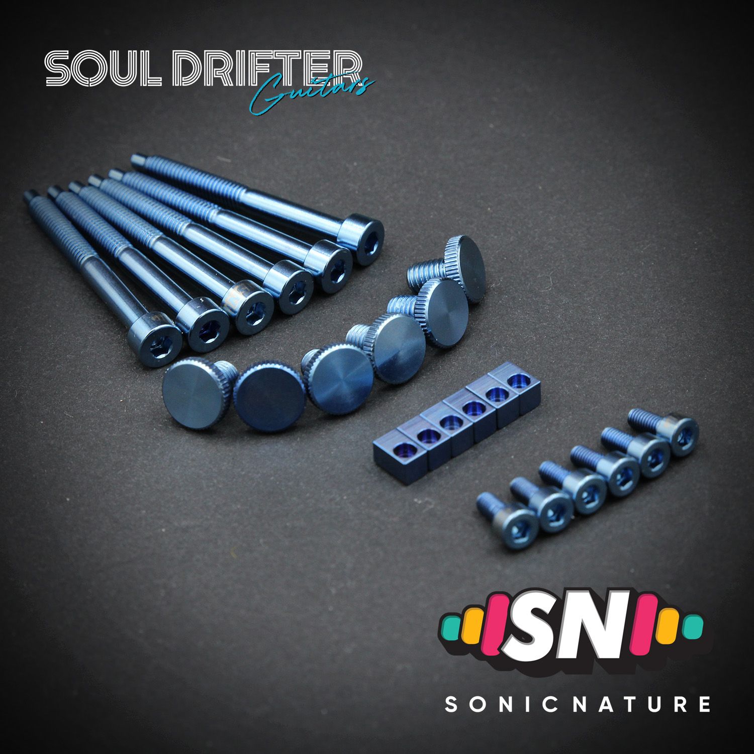 Sonic Nature GR5 Titanium Bridge Hardware Pack for Floyd - Light Blue