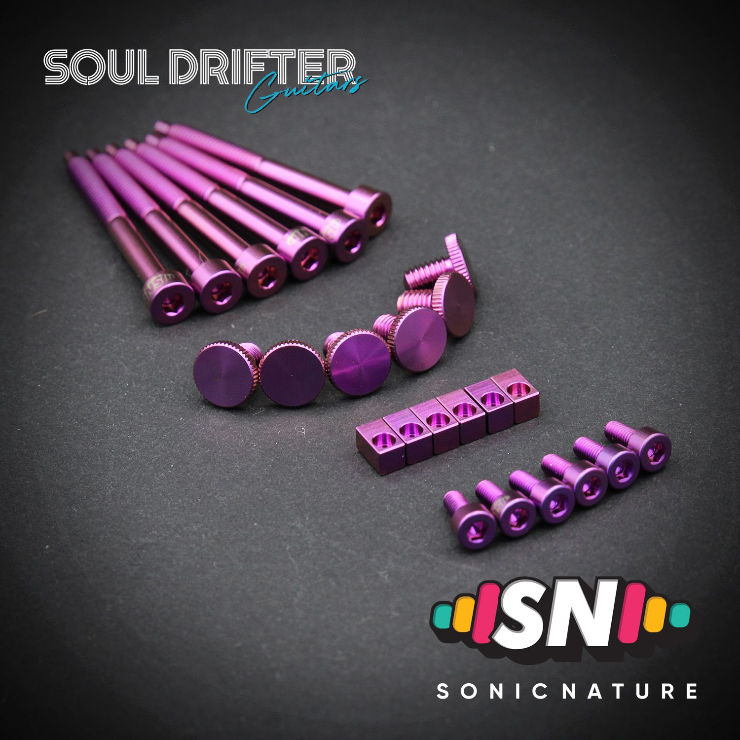 Sonic Nature GR5 Titanium Bridge Hardware Pack for Floyd - Purple