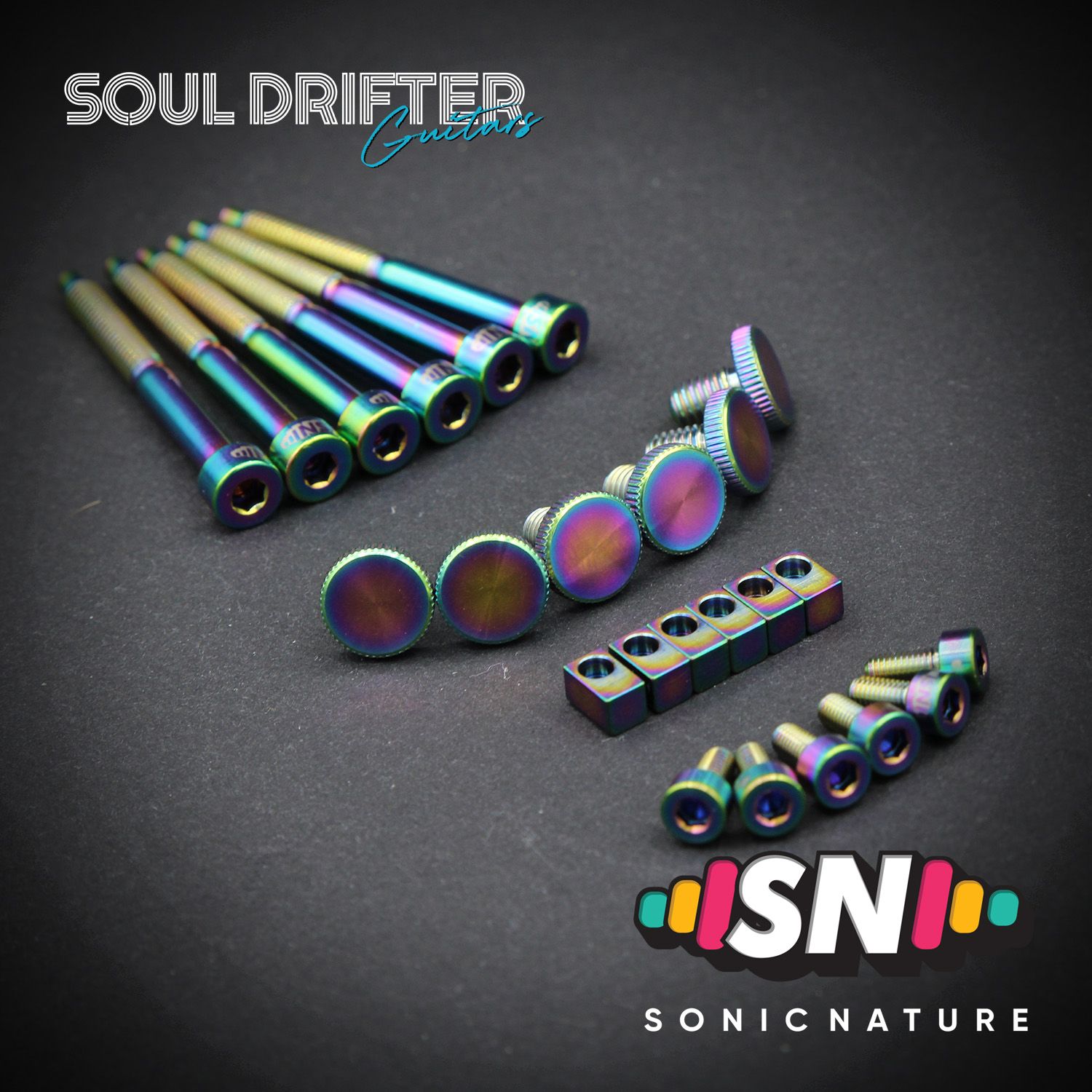 Sonic Nature GR5 Titanium Bridge Hardware Pack for Floyd - Rainbow