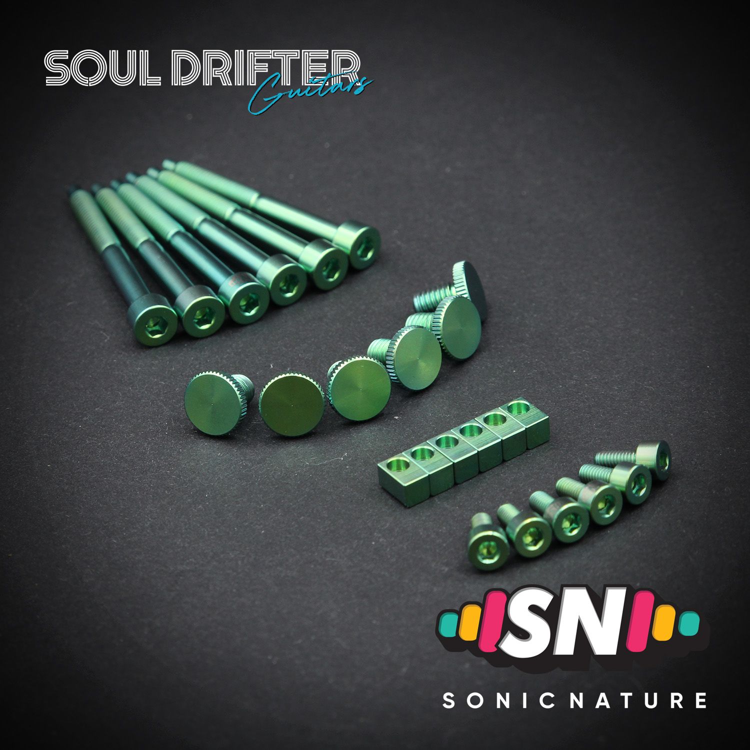 Sonic Nature GR5 Titanium Bridge Hardware Pack for Floyd - Green