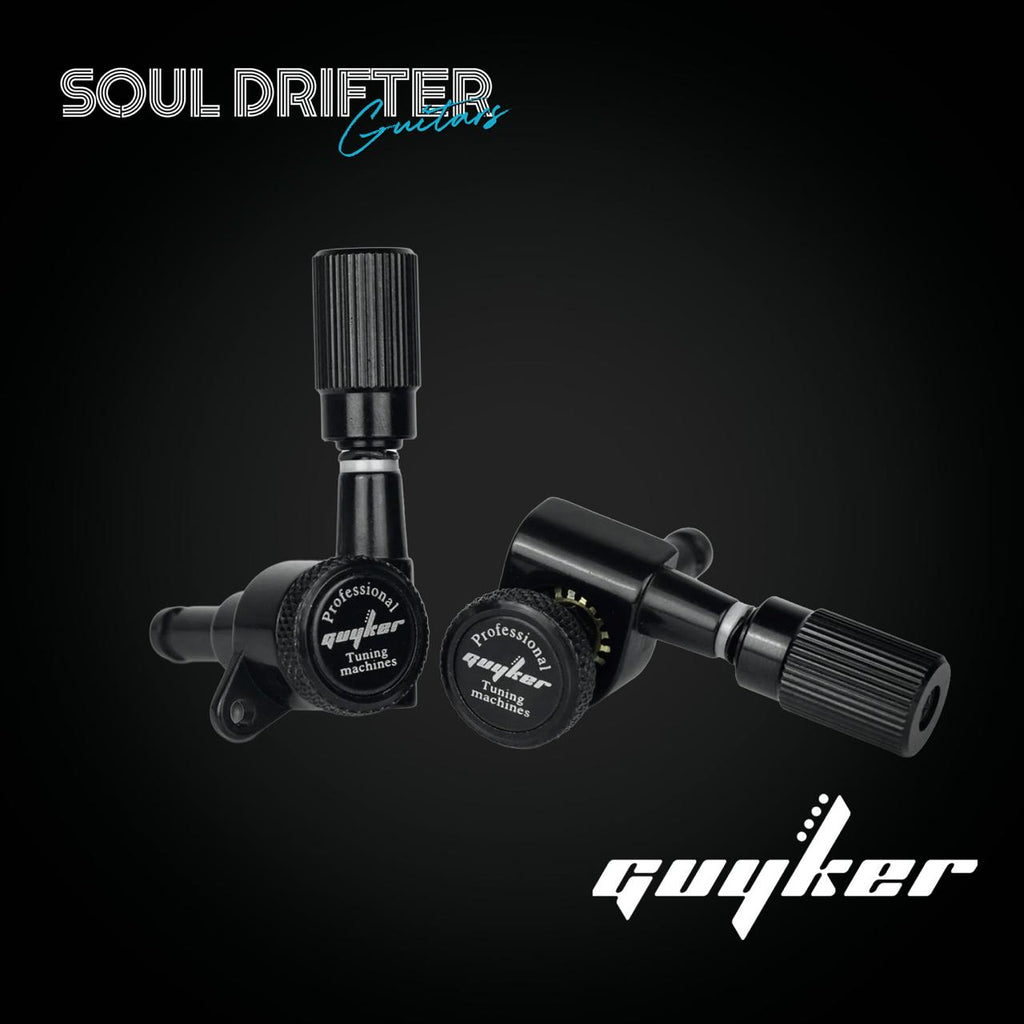 Guyker GK-11SP Guitar Locking Tuners Machine Heads (6R) - Black