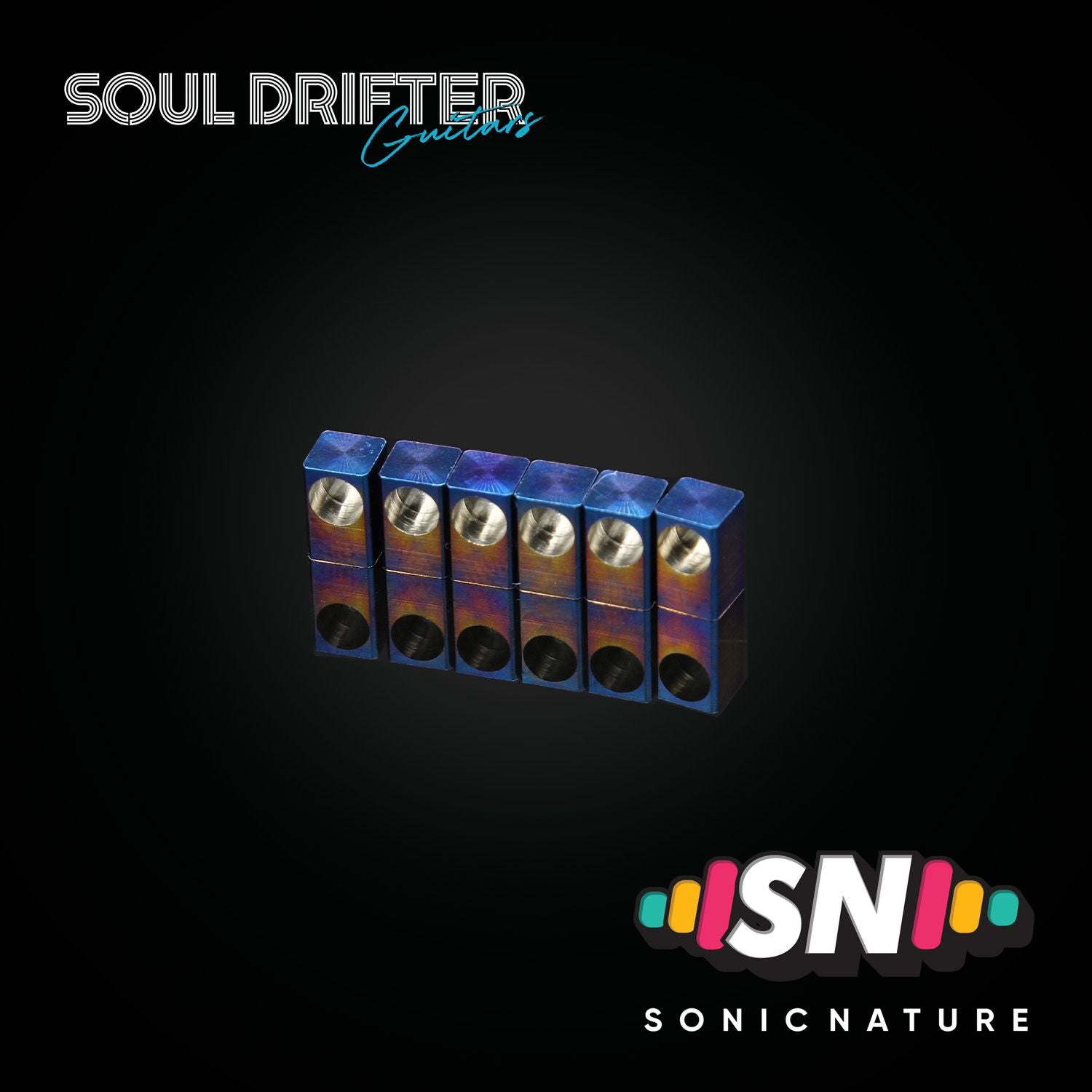 Sonic Nature GR5 Titanium Saddle Inserts for Floyd - Blue Flame