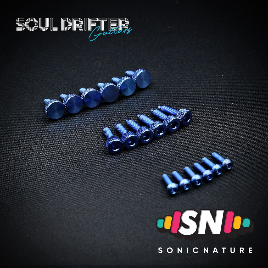 Sonic Nature GR5 Titanium Bridge Hardware Pack for Ibanez Edge Pro - Blue