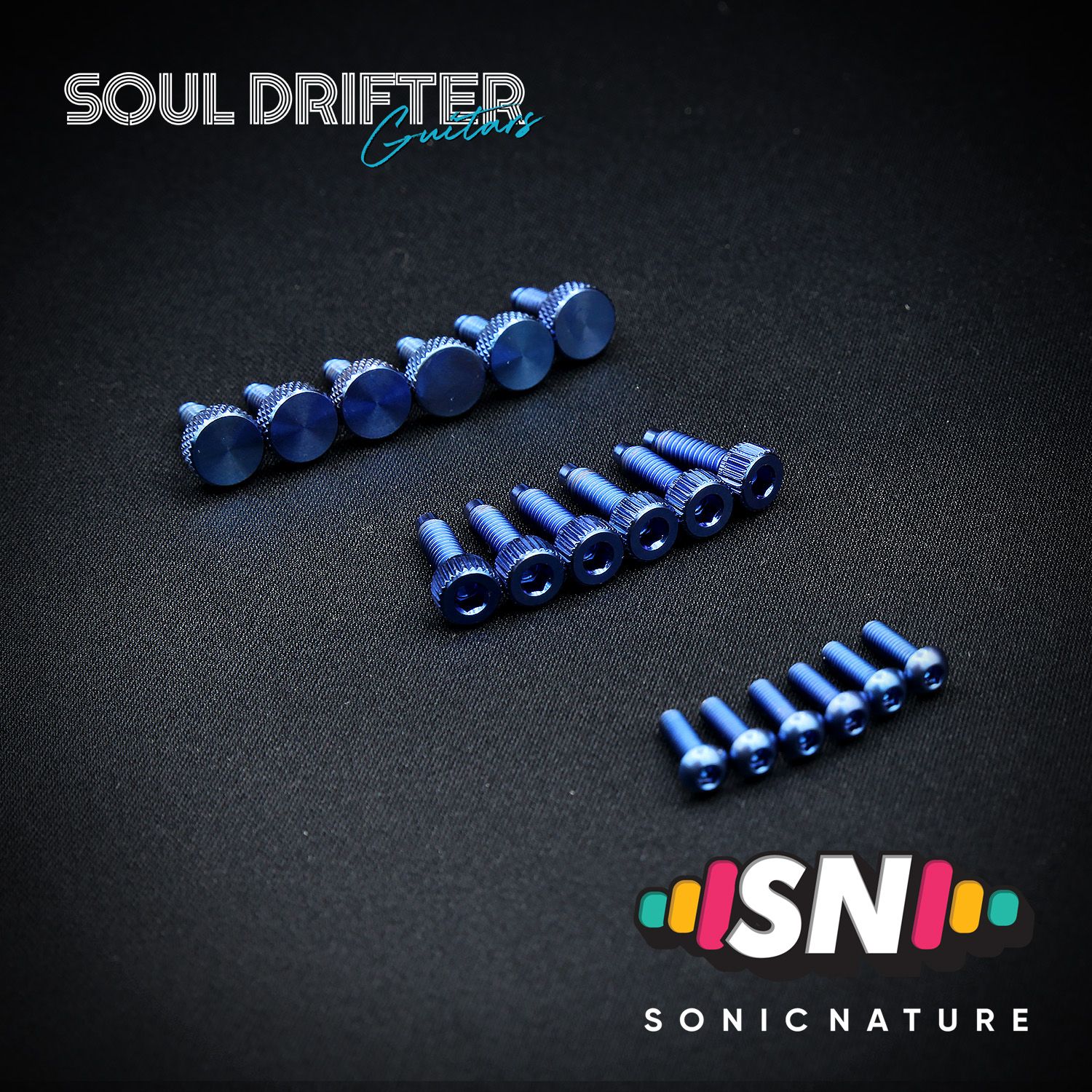 Sonic Nature GR5 Titanium Bridge Hardware Pack for Ibanez Edge Pro - Blue
