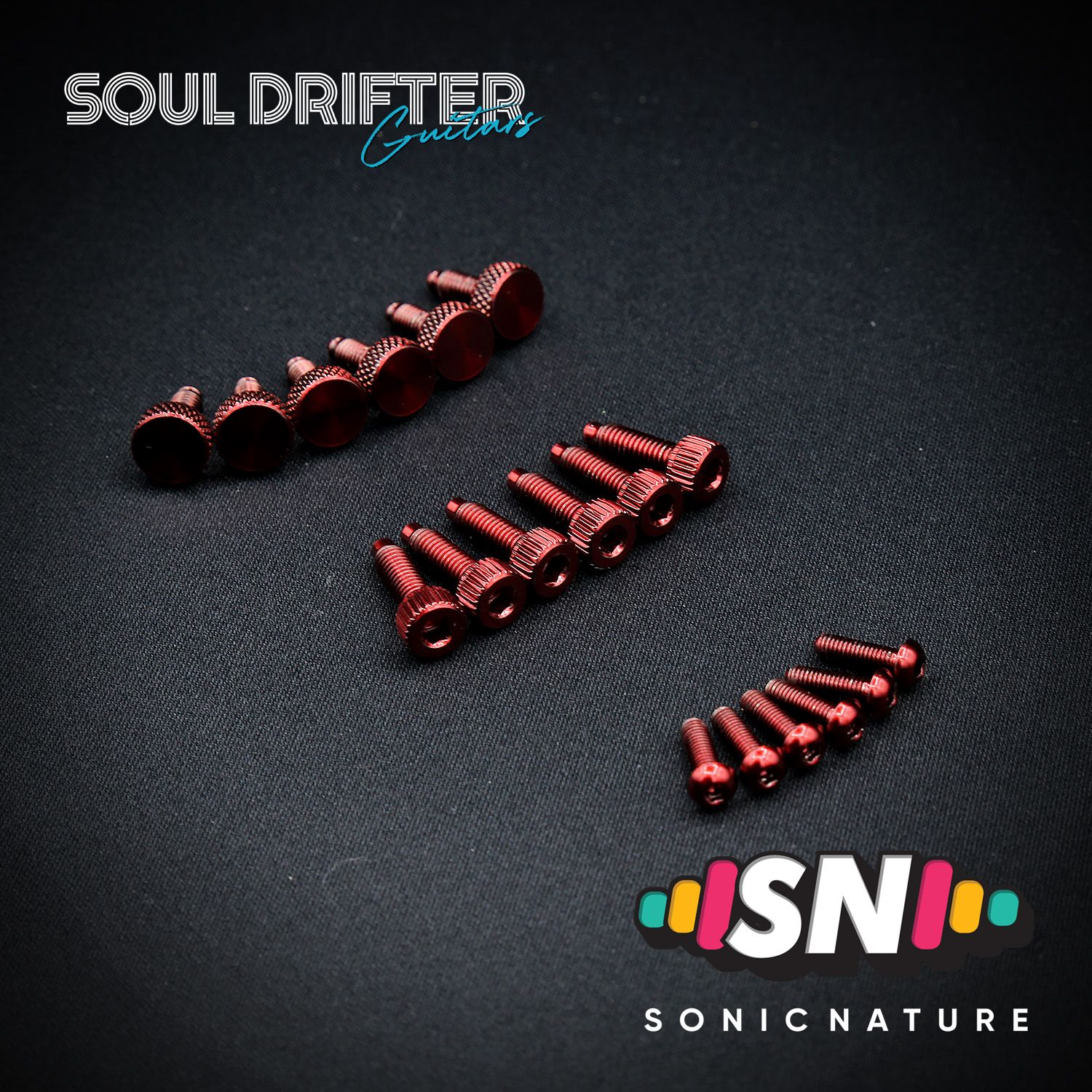 Sonic Nature GR5 Titanium Bridge Hardware Pack for Ibanez Edge Pro - Red