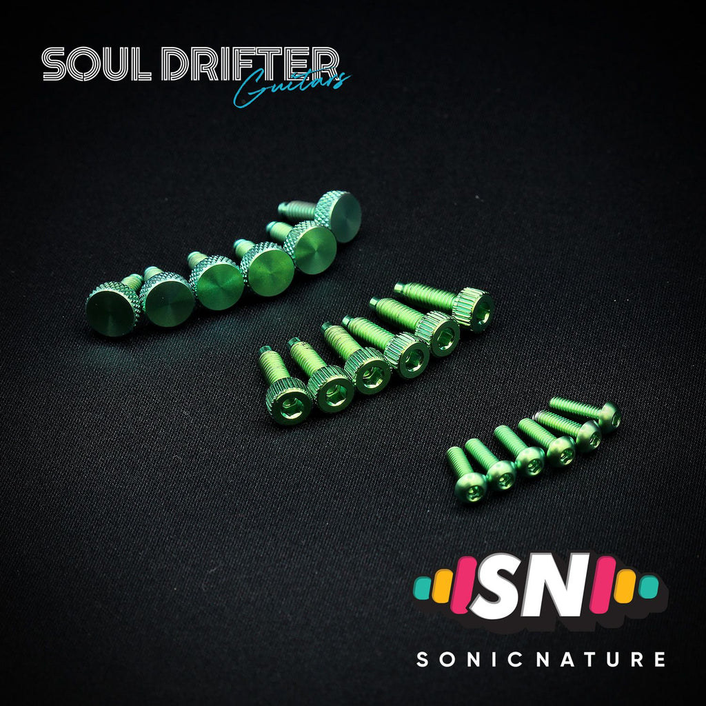 Sonic Nature GR5 Titanium Bridge Hardware Pack for Ibanez Edge Pro - Green