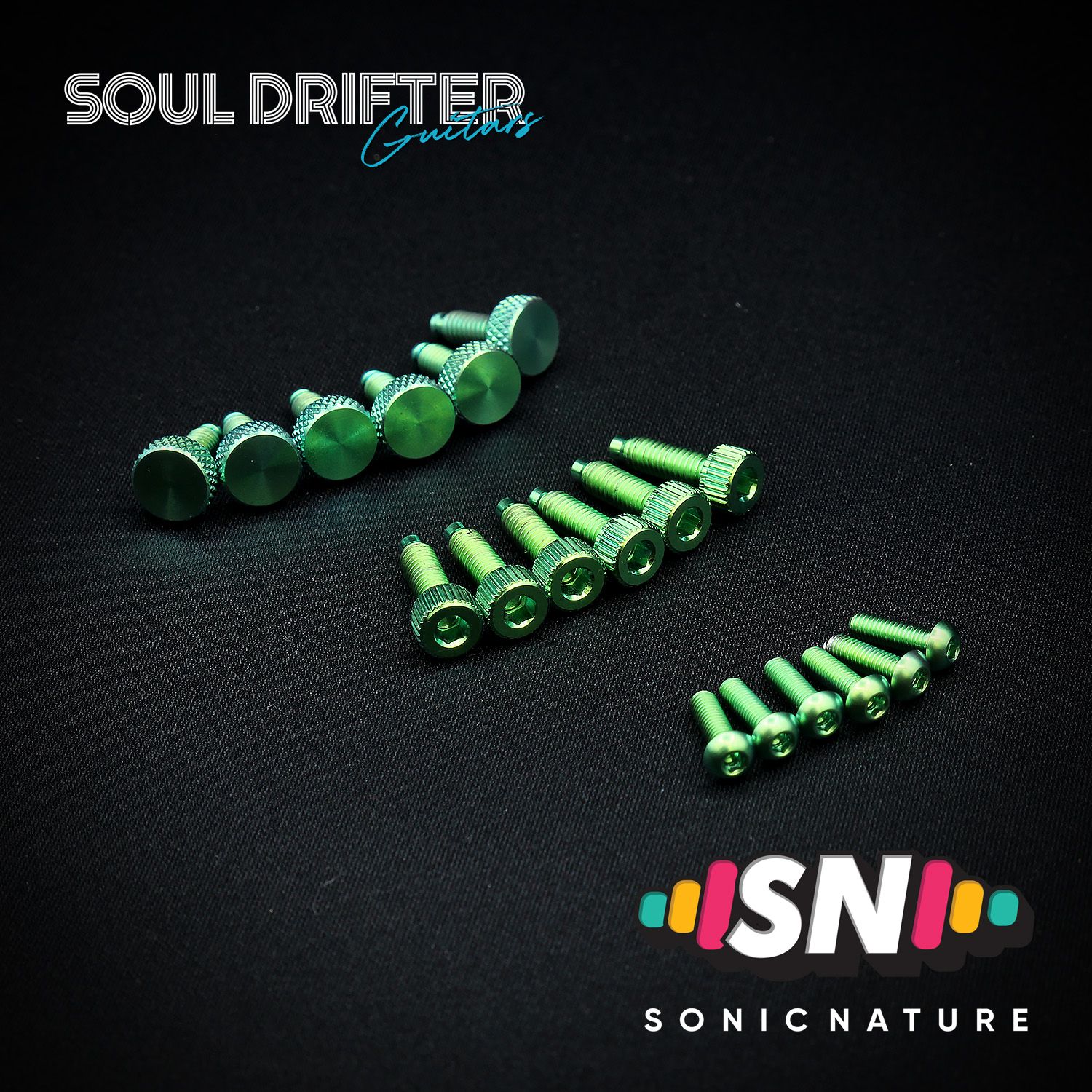 Sonic Nature GR5 Titanium Bridge Hardware Pack for Ibanez Edge Pro - Green