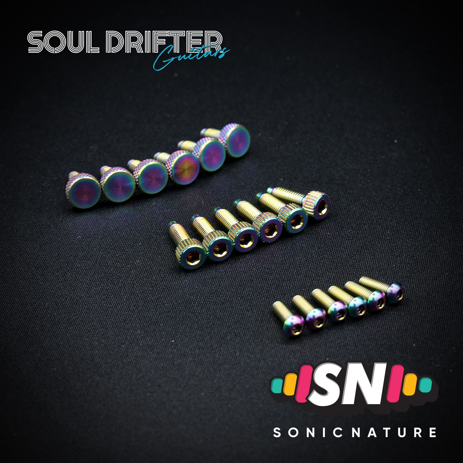 Sonic Nature GR5 Titanium Bridge Hardware Pack for Ibanez Edge Pro - Rainbow