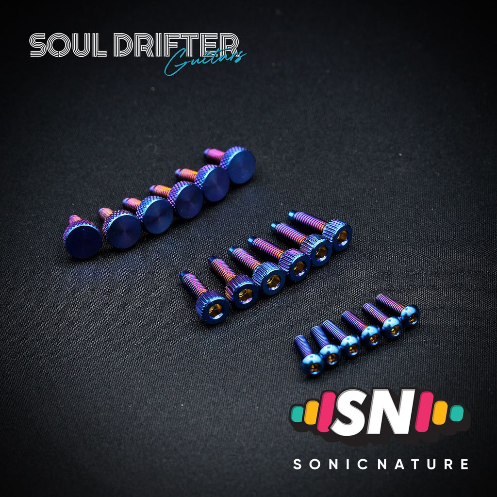 Sonic Nature GR5 Titanium Bridge Hardware Pack for Ibanez Edge Pro - Blue Flame