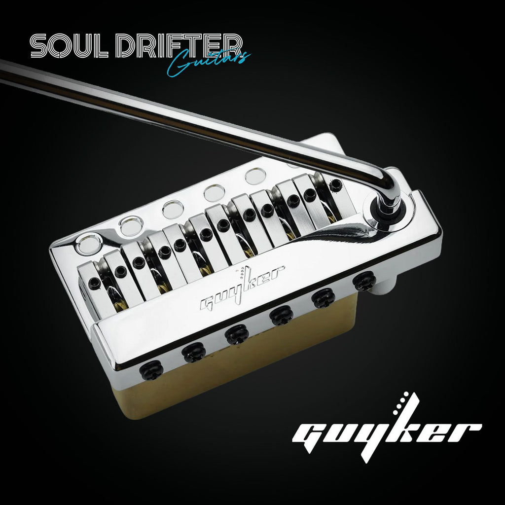 Guyker GG1009A-T 6-Point Tremolo Bridge with Brass Saddles Strat Style Electric Guitar - Chrome