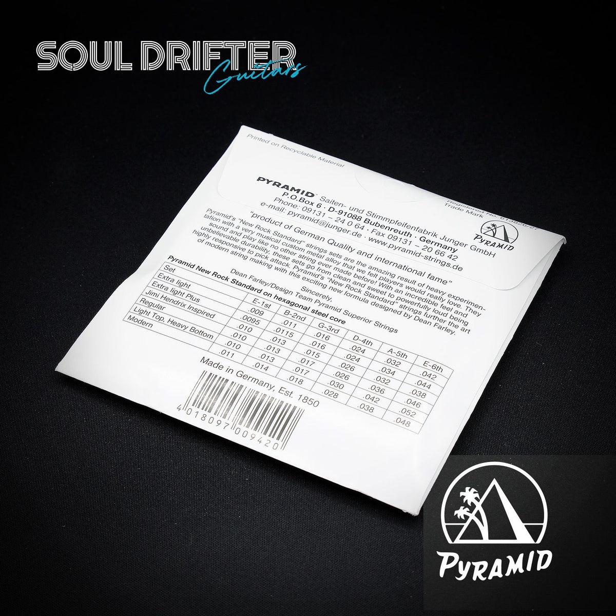 Pyramid New Rock Standard Electric Guitar Strings Regular (.009-.042)