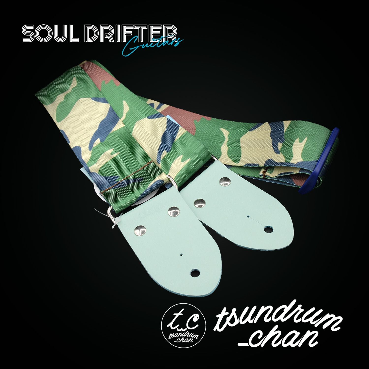 tsundrum_chan Camouflage Seatbelt Guitar Strap