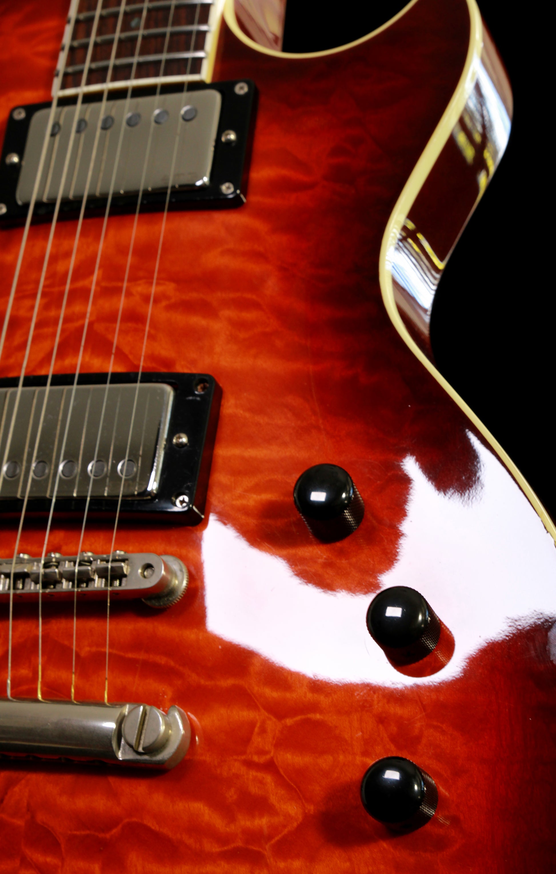 ESP Eclipse Dark See Thru Black Cherry Sunburst Flame Top