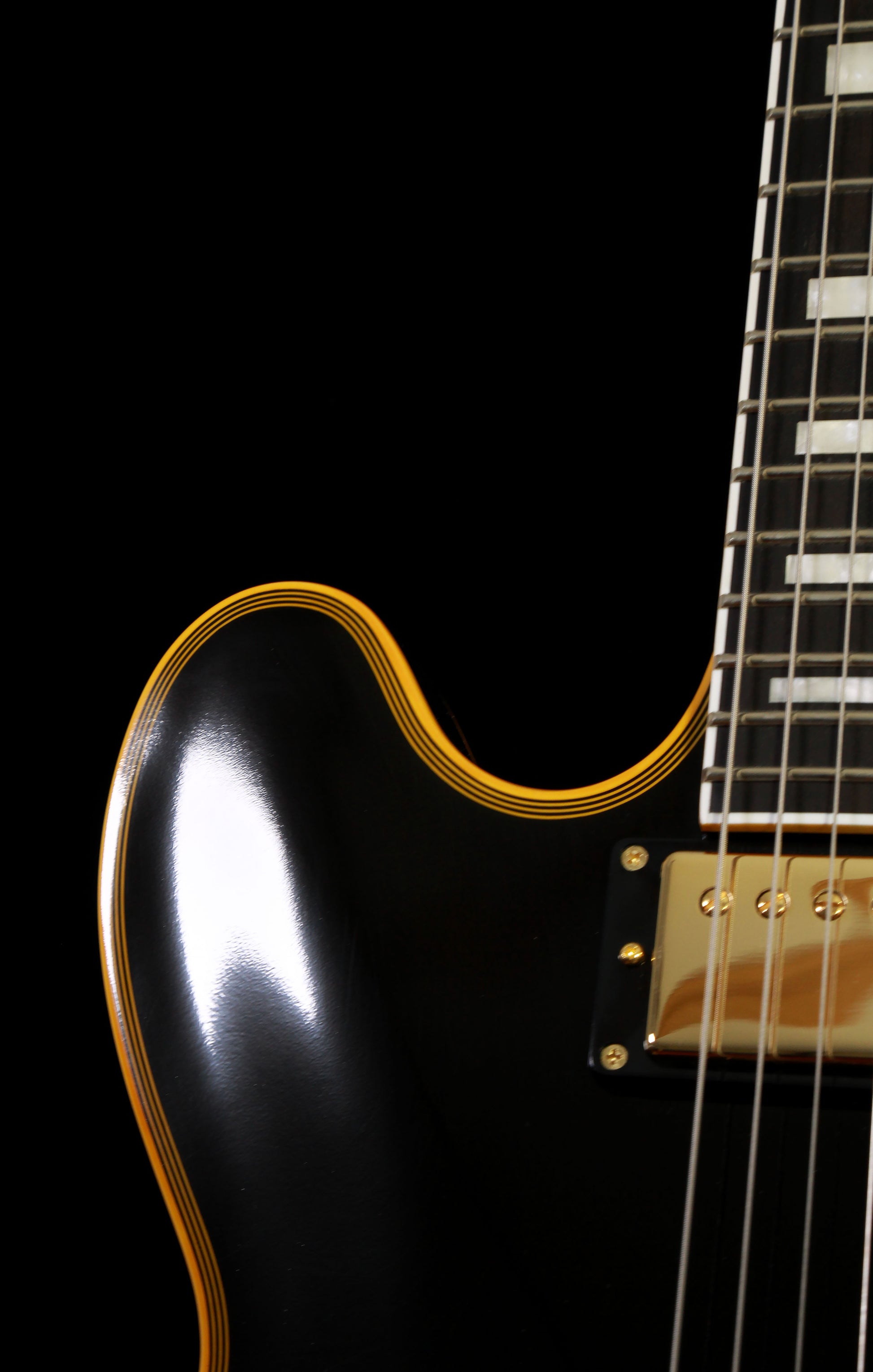 Products Edwards by ESP E-SA-180LTC ES-335 Ebony/Black Lacquer Finish