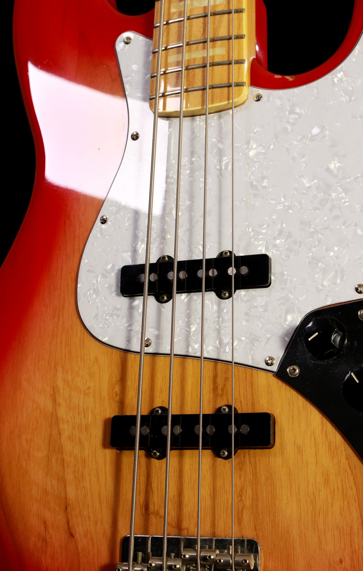 Fender Japan Jazz Bass JB-75 Cherry Sunburst Rare Color w/ Matching Headstock