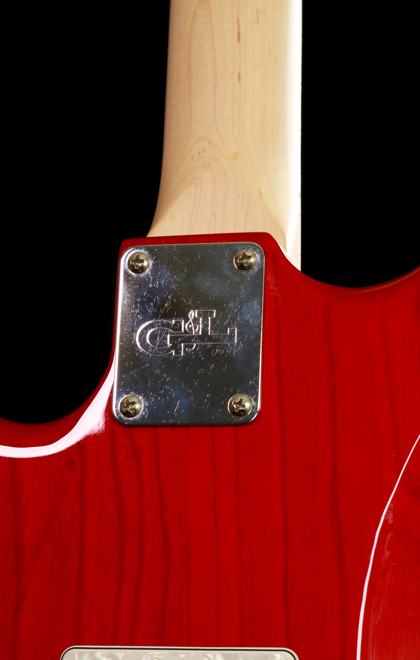 G&L USA Legacy Strat Custom Made HSS Flame Clear Red