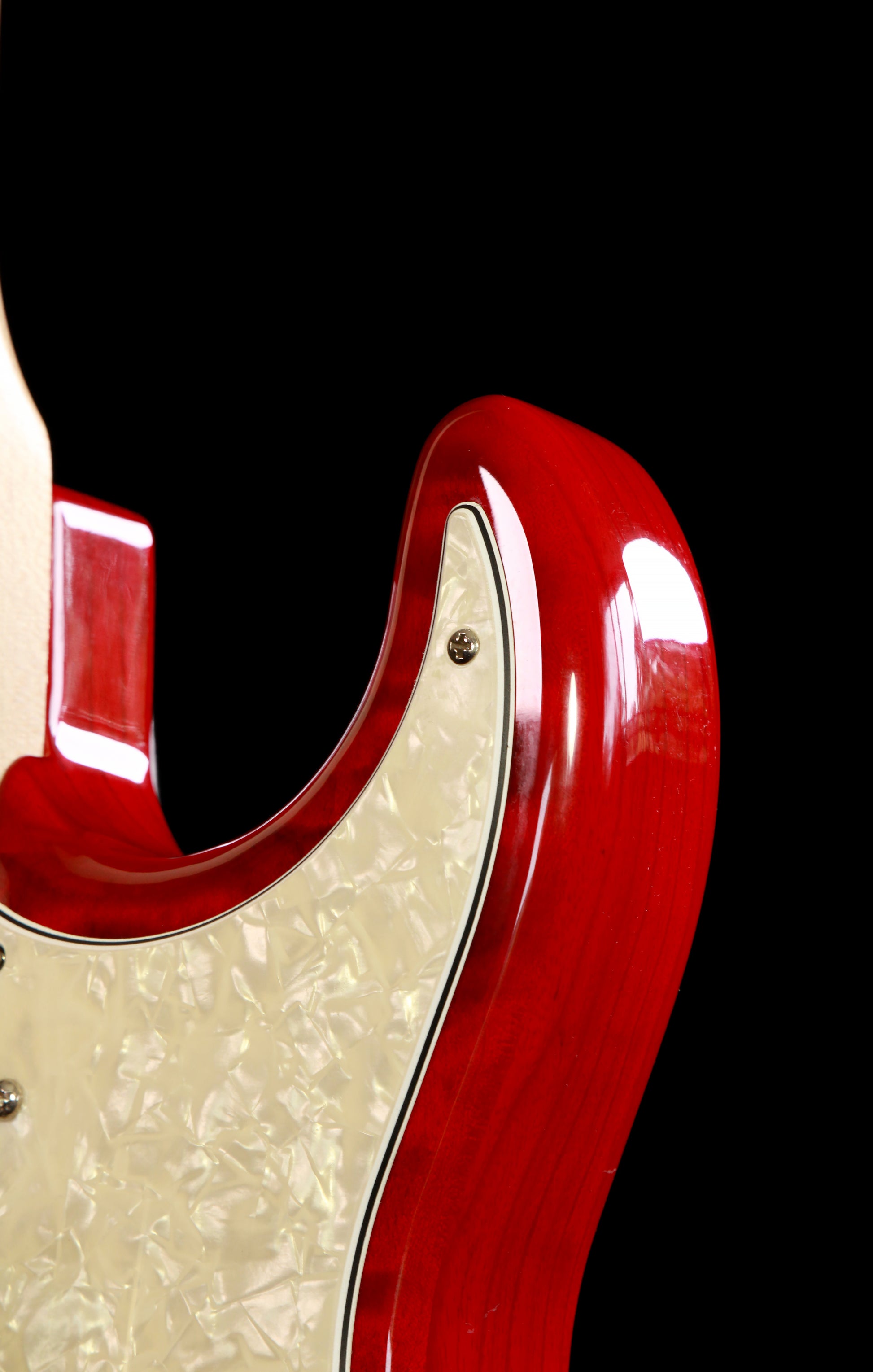 G&L USA Legacy Strat Custom Made HSS Flame Clear Red