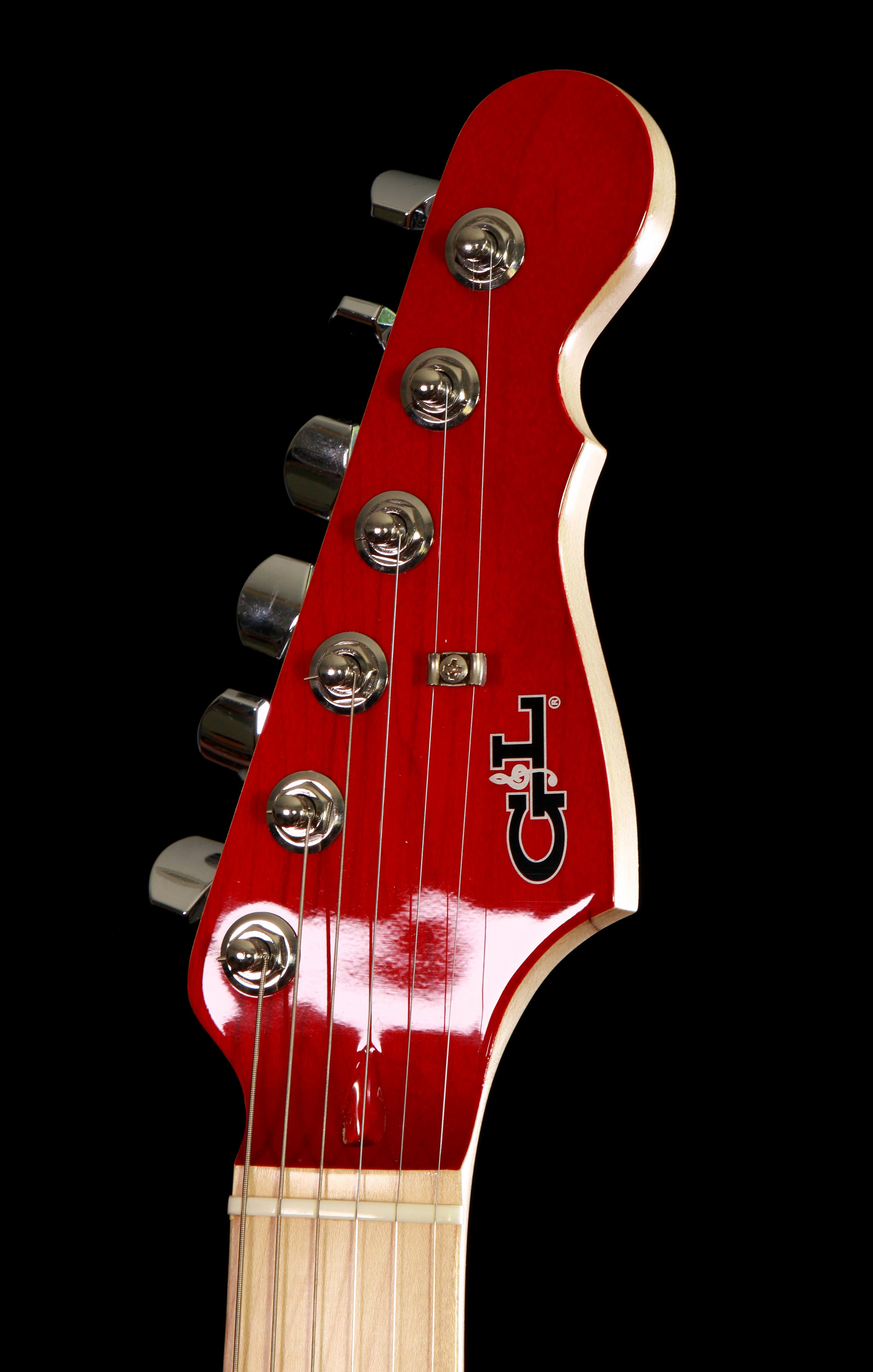 G&L USA Legacy Strat Custom Made HSS Flame Clear Red