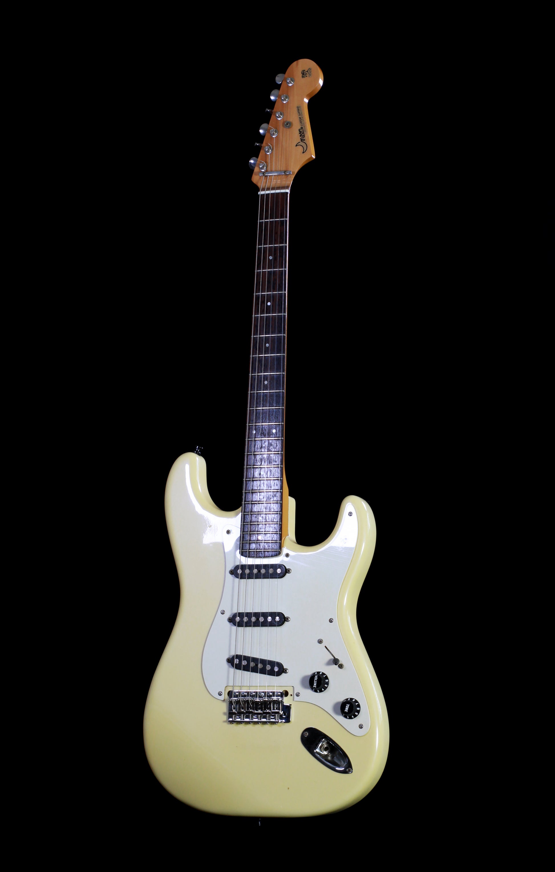 Moon Japan ST-CUSTOM Strat Olympic White (PGM, Van Zandt)