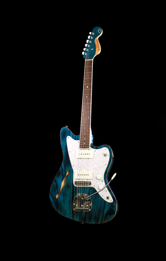 Psychederhythm Psychomaster Hollow Jazzmaster Transparent Blue