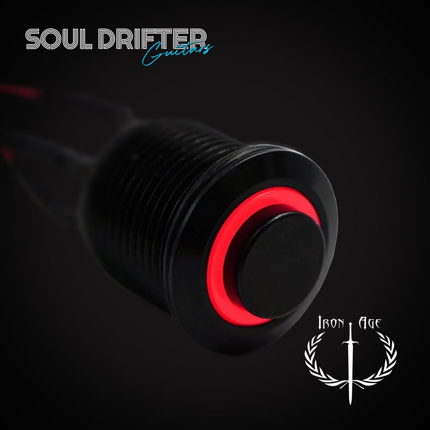 Iron Age Black Stealth, LED Guitar Killswitch - Black, Red LED