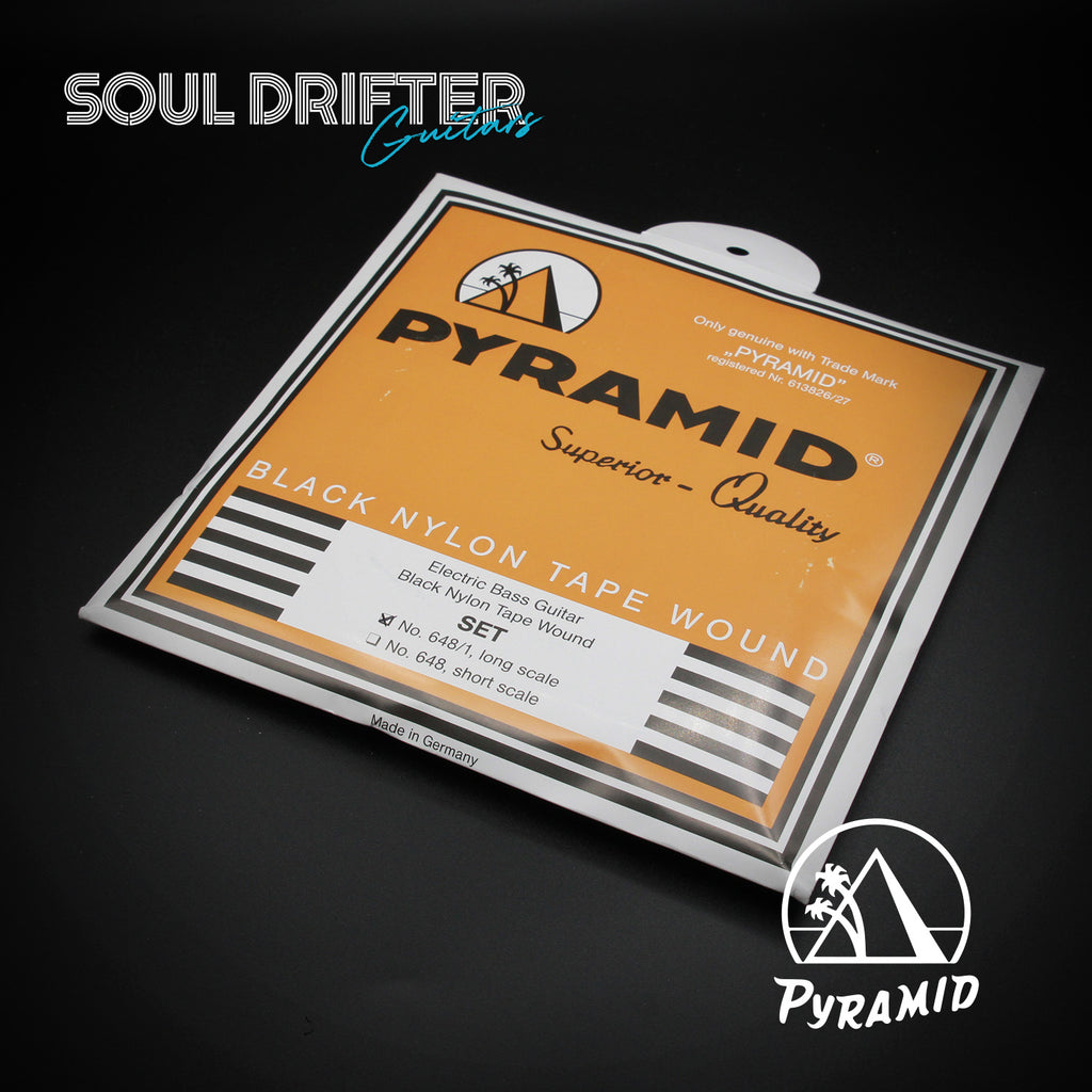 Pyramid Black Tape Nylon Wound Bass Strings (.055-.112)
