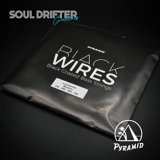 Pyramid Roundwound Black Wires Electric Bass Guitar Strings Medium (.040-.100)