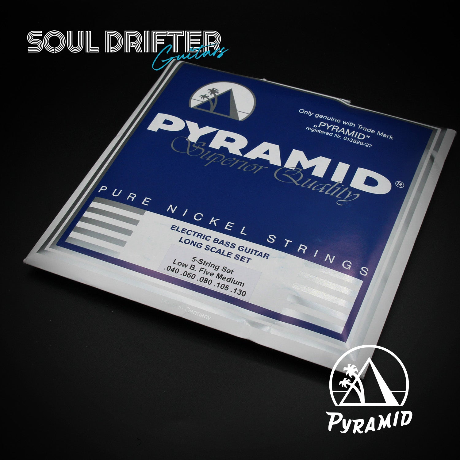 Pyramid Nickel Wound 5-String Electric Bass Guitar Strings Low Bottom Five Medium (.040-.130)