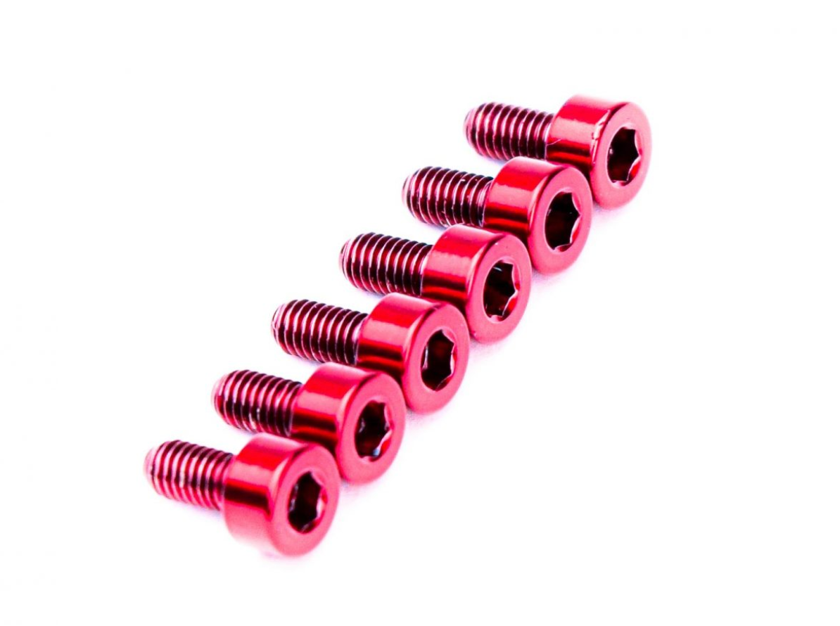 FU-Tone Titanium Saddle Mounting Screw Set (6) - Red