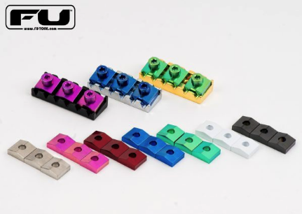 FU-Tone Titanium Lock Nut Blocks (Set of 3) - Blue