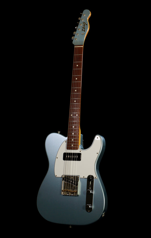 Zeus Custom Guitars Telecaster ZTL-CTM Ice Blue Roswell P-90 Neck, Dimarzio Bridge